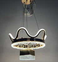 Lustre en fer LED avec abat-jour en acrylique, doré, luxueux, lampes suspendues, hauteur réglable, garantie de 2 ans pour la salle à manger (7355-1P)