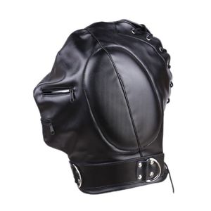 Máscara de Cuero para Disfraz, Capucha Completa, Unisex, Máscara de Ojos Espeluznante con Cremallera, Boca y Ojos Abiertos, Disfraces para Mascarada - Product Image 3