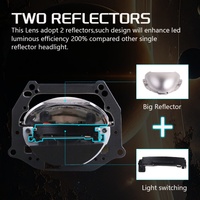 SANVI 58W 6000K A3 Phare de voiture à lentille de projecteur LED carrée de 3 pouces, kit de lampe de voiture à corps court pour lentille de projecteur LED carrée de 3 pouces