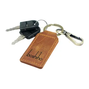 Boshiho брелок для ключей из натуральной кожи для дома и офиса с двойным кольцом для ключей Автомобильный брелок для мужчин и женщин