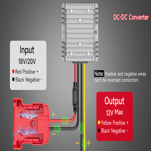 Adaptador de batería de rueda eléctrica de 18V a 12V Compatible con <span class=keywords><strong>Milwaukee</strong></span> Adaptador de batería de 18V 12V 10A 120W Convertidor reductor - Product Image 3