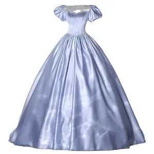 Новый дизайн, элегантные, синие атласные платья с открытыми плечами