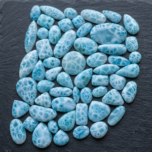 MAHNAJ GEMS High Quality Natural Blue Larimar Loose Gemstone Polished Cabochon Stones for DIY Jewelry Making Wholesale By JAIPUR - Product Image 5