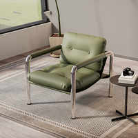 Nordique De Luxe Moderne En Acier Inoxydable Fauteuil Canapé Côté Loisirs Salon Chambre Paresseux Simple Velours Accent Creative Design