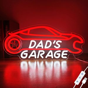 Enseigne néon « <span class=keywords><strong>Garage</strong></span> de Papa » pour Papa, Enseigne néon LED « <span class=keywords><strong>Voiture</strong></span> de sport rouge » pour <span class=keywords><strong>Garage</strong></span>, Enseignes néon pour Hommes, Cadeau Fête des Pères, Enseignes néon personnalisées - Product Image 1
