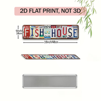 Letreros de metal estilo matrícula de Fish House, decoración de pared para casa de lago o man cave