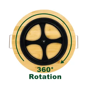 जीएल सिरेमिक प्लैटर लेज़ी सुसान डिप सेट बांस घूमने वाली सर्विंग प्लैटर सिरेमिक डिश स्नैक बाउल के साथ डिप्स, ऐपेटाइज़र के लिए आदर्श - Product Image 6