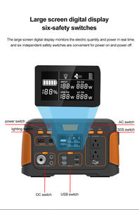 สถานีไฟฟ้าพกพาสำหรับชาร์จไฟกลางแจ้ง  แหล่งจ่ายพลังงานสำรอง 220V 300W  แบตเตอรี่สำรองพลังงานฉุกเฉิน พลังงานแสงอาทิตย์ - Product Image 3