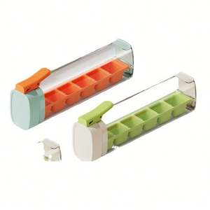 Molde de cubitos de hielo de 6 rejillas minimalista ecológico creativo para el hogar, prensa con una sola mano, Material plástico con logotipo personalizado - Product Image 1