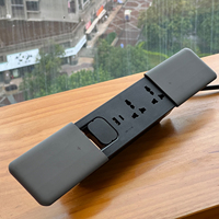 Nuevo Diseño Universal, Tomacorrientes de Mesa de 250V 10A con 4 Salidas AC, Cubierta Deslizante, Tomacorrientes de Extensión Ocultos para Escritorio