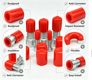 Copertura Protettiva <span class=keywords><strong>in</strong></span> <span class=keywords><strong>Gomma</strong></span> da 1.5mm per Filettature, Tappo Antipolvere Isolante per Bulloni, Protezione Industriale - Product Image 3