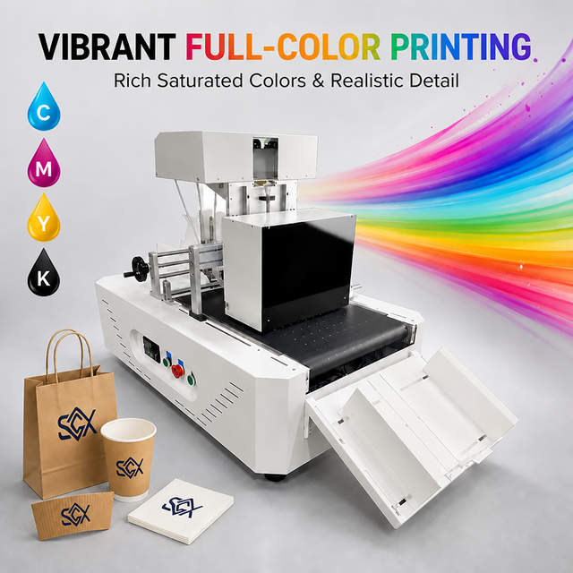 SCX Automatic New Single Pass Digital Inkjet Printer for Paper Bags Kraft Paper Cartons & Absorbent Paper-High-Speed Multicolor