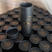 Emballage de Luxe Tube en Carton Noir Boîte Ronde Emballage Cosmétique Boîtes Tubes Cadeaux Cylindriques en Papier Noir