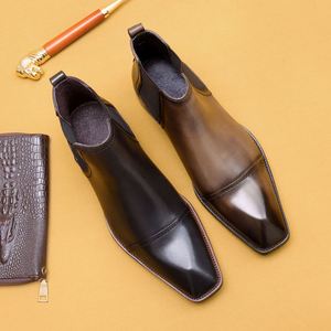 Botas de Negocios para Hombre, Estilo Británico, de Cuero Genuino, de Caña Alta, Botas de Trabajo Casuales y de Moda - Product Image 1