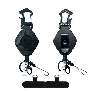 2.5cm round groove with magnet, retractable heavy-duty carabiner, suitable for camping, fishing, and carrying a backpack <b>clip</b>, - Product Image 1