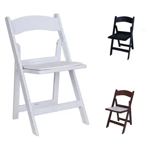 New design modern outdoor white foldable and stackable plastic resin fancy event wedding chairs