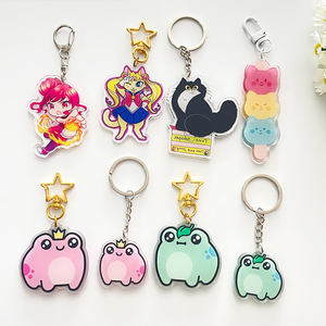 Portachiavi in Plastica Olografica con Cartone Animato, Ciondolo Glitterato in Acrilico, Portachiavi Personalizzato, Ciondoli in Acrilico, Portachiavi in Acrilico con Resina Trasparente - Product Image 4