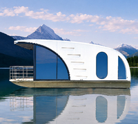 Maison-bateau capsule spatiale FH23 sur l'eau 23/30/40 ㎡   Option pour 2 à 8 personnes : solutions tout-en-un pour l'eau et l'électricité
