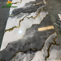 Láminas de PVC Verde Dorado Brillante, Modernas, Resistentes a los Rayos UV, SPC, Impermeables, Fluorescentes, con Aspecto de Mármol, para Cocina, Gimnasio, Hogar, Hotel, Baño, Escaleras