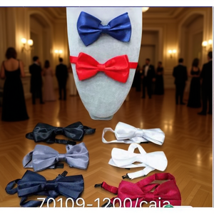 Corbata de Moño Angelina de Poliéster Pre-Atada, Color Rojo Sólido, Accesorio Formal - Product Image 5