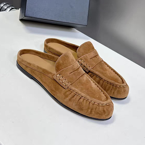 2026 New Fashion Classic Women <b>Slippers</b> Top Quality Leather Summer Woman <b>Slides</b> Flats Size 34-40 Casual Loafers Mules <b>Slippers</b> - Product Image 1