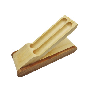 Penjualan laris 2 pena bambu mewah Set hadiah dengan Logo kustom perlengkapan kantor air mancur bambu & pena rol dengan kotak bambu lipat - Product Image 5