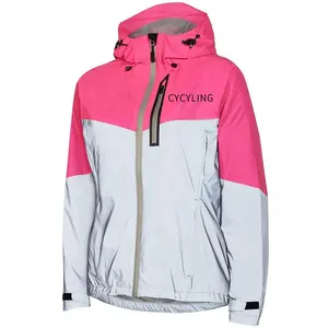 Running Reflective Jacket Damen Pink Oxford Wasserdichte Damen Sicherheits jacke