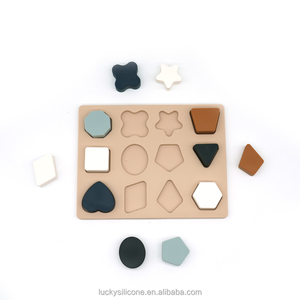 Giá bán buôn vật liệu an toàn bé Kid Silicone Câu Đố giáo dục Silicone hình dạng phân loại đồ chơi cho trẻ mới biết đi học tập - Product Image 4