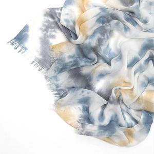 Nouveau design en gros – <span class=keywords><strong>Foulard</strong></span> Khimar en rayonne modal tie-dye personnalisé, hijab en viscose et coton, voile imprimé, châle en mousseline pour femme - Product Image 2