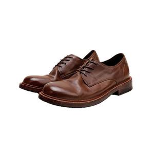 Chaussures Oxford de bureau formelles en cuir luxueuses à lacets, fabriquées à la main, à semelle épaisse pour hommes - Product Image 1
