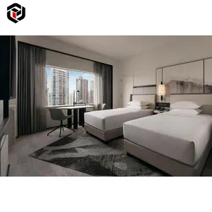 غرفة عصرية خشبية مصنوعة خصيصًا على شكل 5 نجوم من مصنع Foshan Fulilai ضمن أفضل مجموعة من أثاث فنادق Holiday Inn لغرف النوم