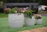 Pot de fleurs créatif en forme de hibou antique, décoration de table, ornement