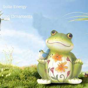 Lampe décorative solaire LED DC IP65 en forme de grenouille, d'oiseau ou d'animal pour jardin, cour, pelouse, paysage, avec télécommande - Product Image 2