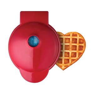 <b>Waffle</b> Maker Round 110V Non-Stick Cooking Surface Breakfast <b>Machine</b> Electric Heating Mechanical Control Red Color - Product Image 2