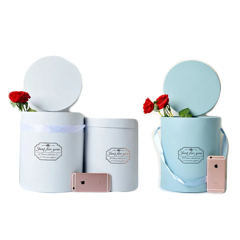 Boîte à chapeaux pour fleurs, Tube carton en papier kraft rond, emballage cadeau de luxe, vente en gros, pièces