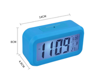 Horloge de table silencieuse à LED en quartz moderne avec affichage de la température, veilleuse, design décoratif, ABS, fonctionne sur piles