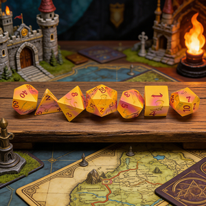 Ensemble de dés polyédriques faits à la main pour chats et chiens, 7 pièces, dés en métal pour jeux de rôle Dungeons and Dragons, jeux de table - Product Image 3