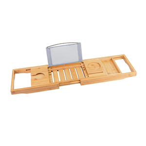 Plateau de bain <span class=keywords><strong>pliable</strong></span> en bambou avec pieds repliables, support extensible en bois pour <span class=keywords><strong>baignoire</strong></span>, table d'organisation pour lit et bain, cadeau idéal pour la lecture - Product Image 1