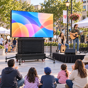 Pantalla LED P5 para exteriores sobre ruedas, reutilizable, para escenarios pequeños, espectáculos en vivo al aire libre, eventos comunitarios y alquiler. - Product Image 2