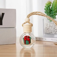 Diffuseur d'arôme vide 10ml bouteille de parfum de noël diffuseur verre voiture désodorisant suspendu bouteille de parfum avec bois