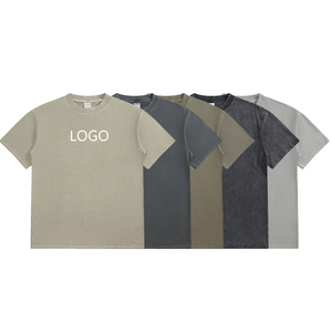 Camiseta de hombre 100% algodón de punto 280 g/m² oversize unisex de peso pesado estilo urbano digital de manga corta personalizada antipilling - Product Image 4