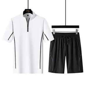 ANSZKTN Men summer 2 pcs Sets Short Sleeve T shirt Shorts pants Custom Sport Sweat Suit Shorts Sets