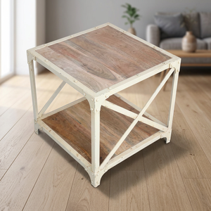 Modern Farmhouse-Style Industrial Vintage Coffee <b>Table</b> Iron Extendable Adjustable Paint Finish Living Room Furniture <b>Dining</b> Bar - Product Image 3