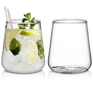 Eleganti Bicchieri da Cocktail in Cristallo a Pancia Larga, Bicchieri Highball Trasparenti Senza Stelo - Product Image 6