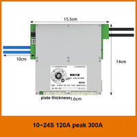 BMS Li-ion intelligent pour Vélo Électrique et Véhicule Électrique (EBike/EV) Lifepo4 LTO 24V/36V/48V 500A 100A 7S-16S avec PCB intelligent et masque de soudure vert 14x7x1.7mm 1 oz Cuivre