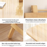 Table à manger pliante en bois massif - Forme rectangulaire compacte, meubles pour la maison, pour les petits appartements, design minimaliste moderne