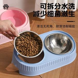 Cuencos dobles de acero inoxidable para mascotas, cuencos para gatos, cuencos para perros, comederos y bebederos para mascotas, cuencos profundos a prueba de salpicaduras para gatos, suministros para mascotas. - Product Image 3