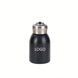 Termo Clásico de Acero Inoxidable Negro de 300 ml, Doble Pared, Ecológico, con Asa, Apto para Agua Hirviendo, Aislamiento Térmico de 6 Horas - Product Image 4