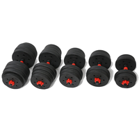 Haltère multifonctionnel 5-en-1 réglable (PVC noir) pour l'entraînement de force et le rangement des haltères pour la remise en forme à domicile et la salle de sport