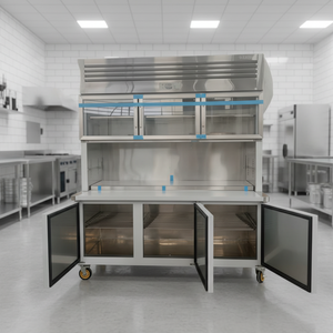 Vitrina Refrigerada Comercial Multifuncional con Doble Pantalla de Temperatura, Acero Inoxidable y 3 Puertas para Uso en Supermercados - Product Image 3